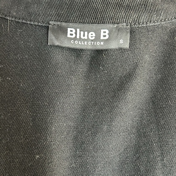 Blue B Collection black Rock & Roll sequins snap closure jean jacket raw edge - Picture 10 of 16